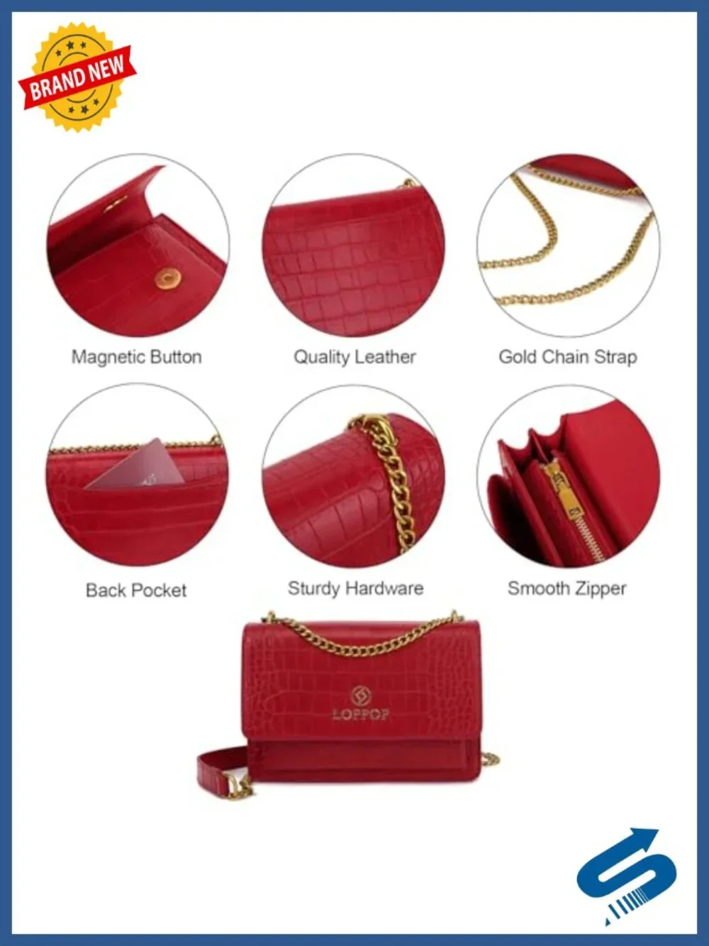 Classy Crossbody Purse Leather Satchel Top Handle Handbag